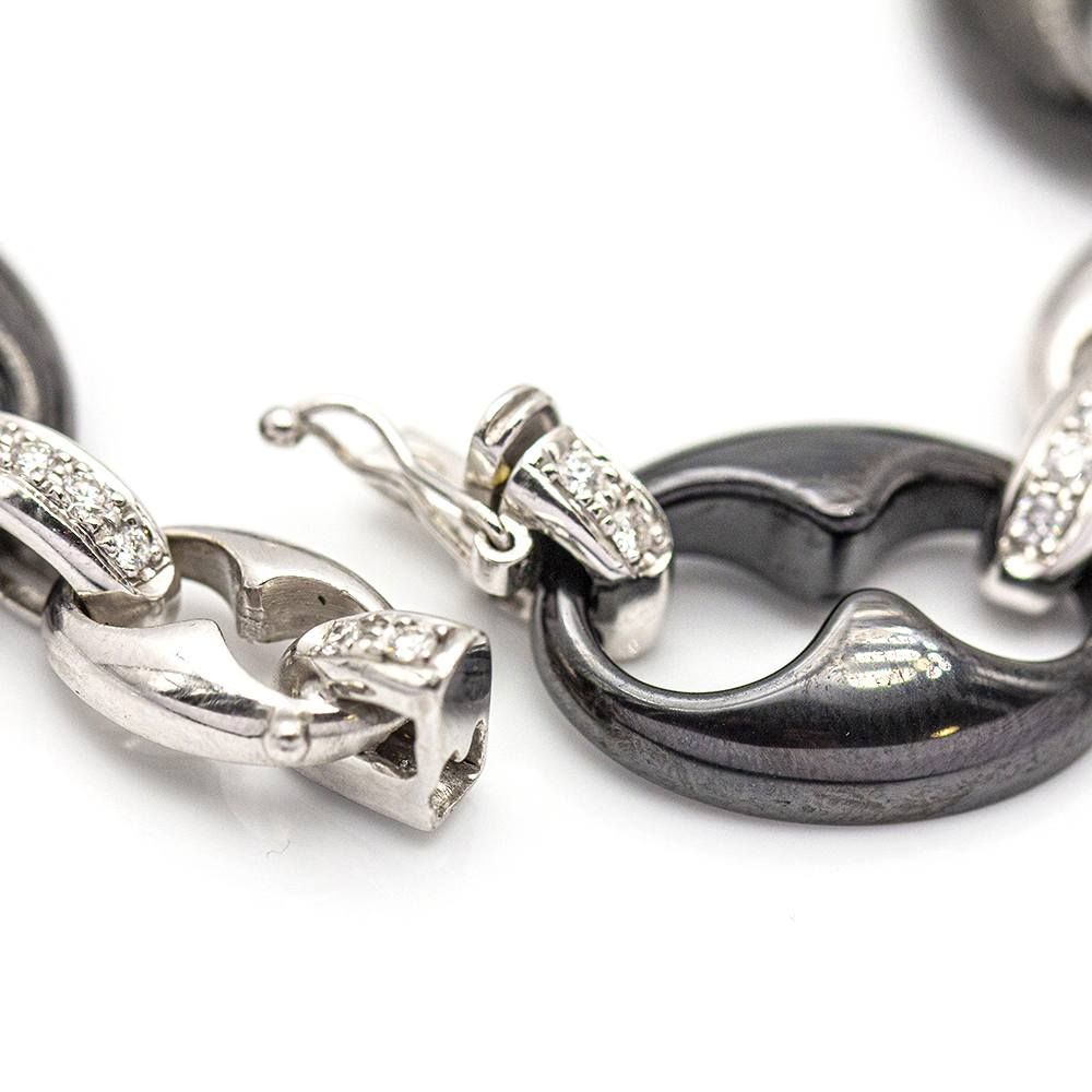 Bracelet en or et céramique noire avec diamants - Castafiore