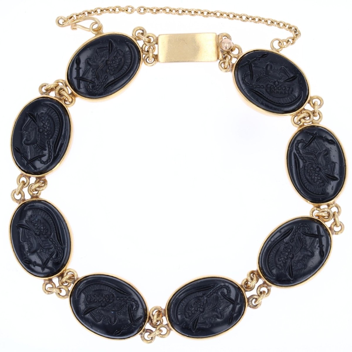 Bracelet en or et intailles de guerriers casqués - Castafiore