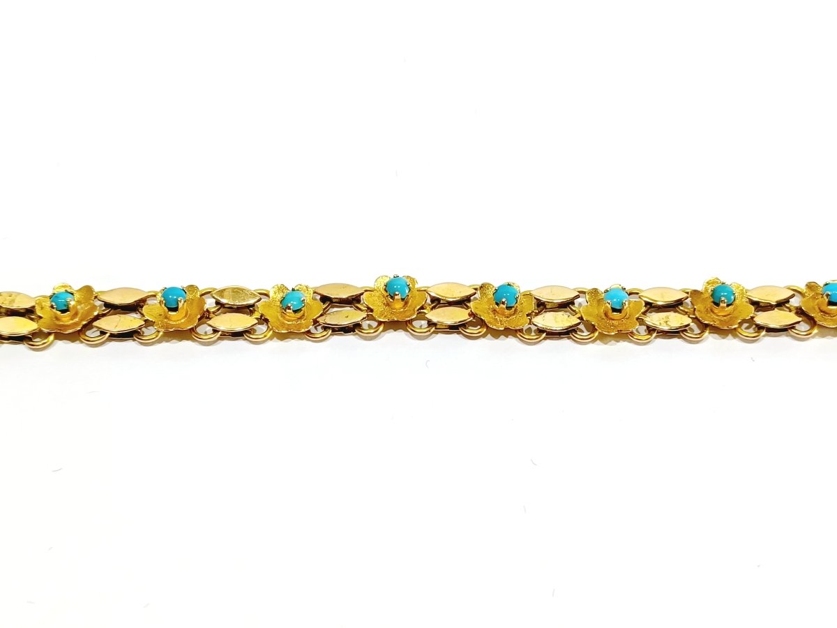 Bracelet En Or Et Turquoise - Castafiore