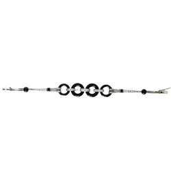 Bracelet en or gris, onyx et diamants - Castafiore