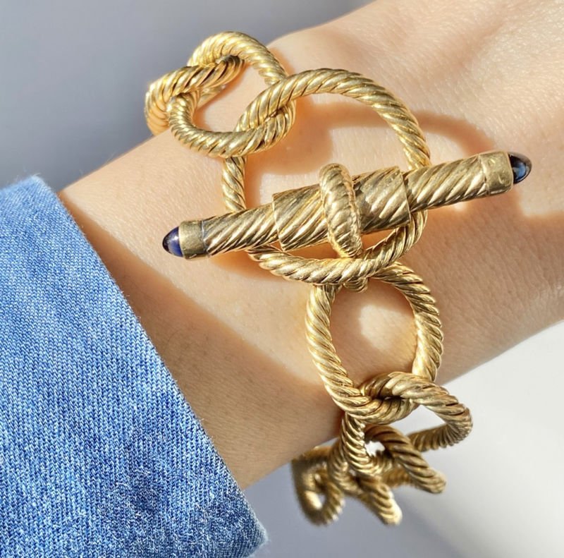 Bracelet en or jaune 18k saphirs - Castafiore