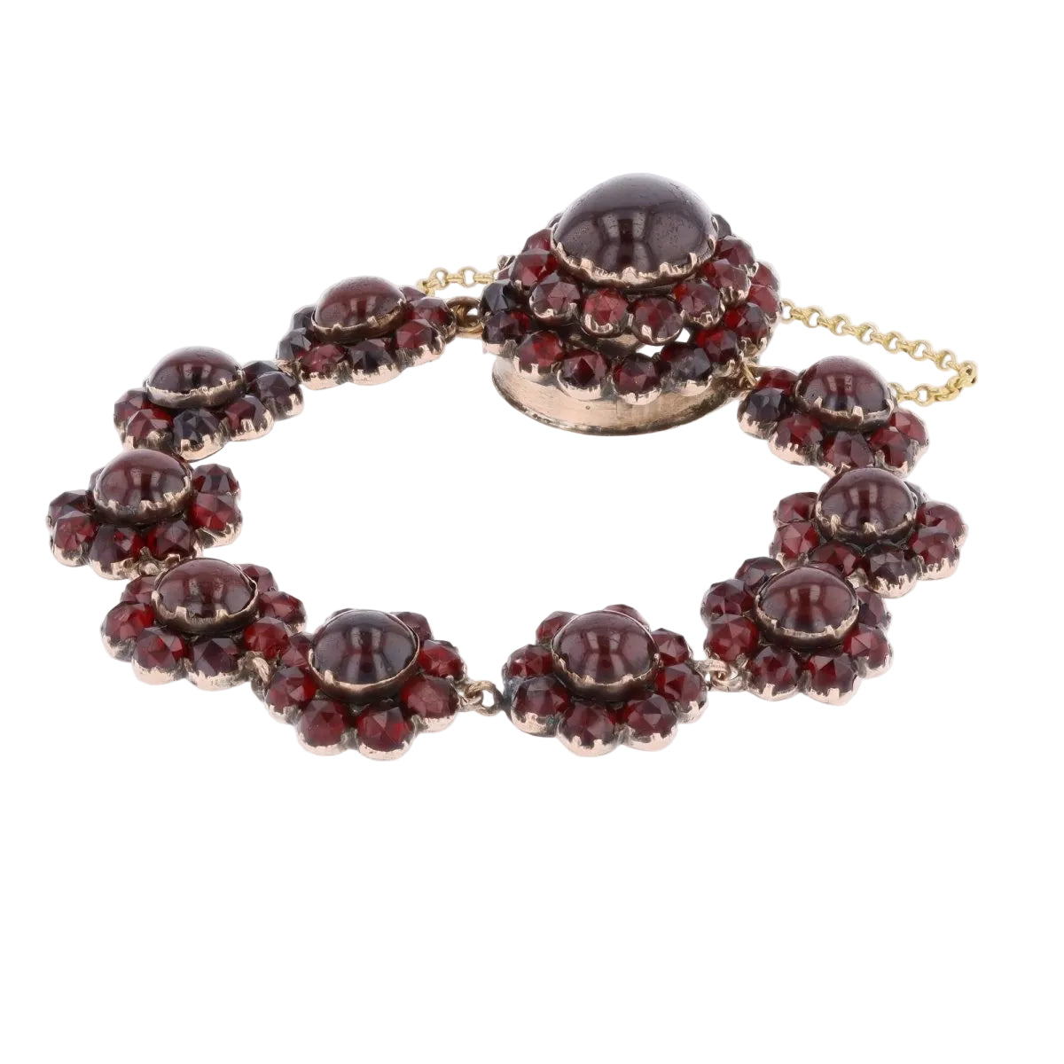 Bracelet en or jaune, argent et grenats - Castafiore