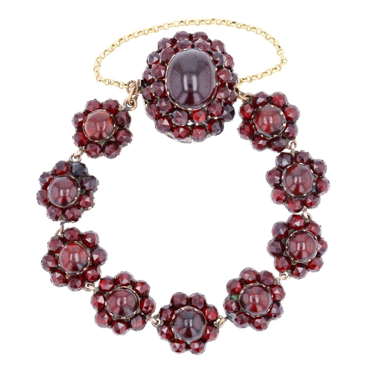 Bracelet en or jaune, argent et grenats - Castafiore