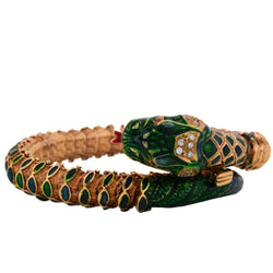 Bracelet en or jaune, émail, rubis et diamants - Castafiore