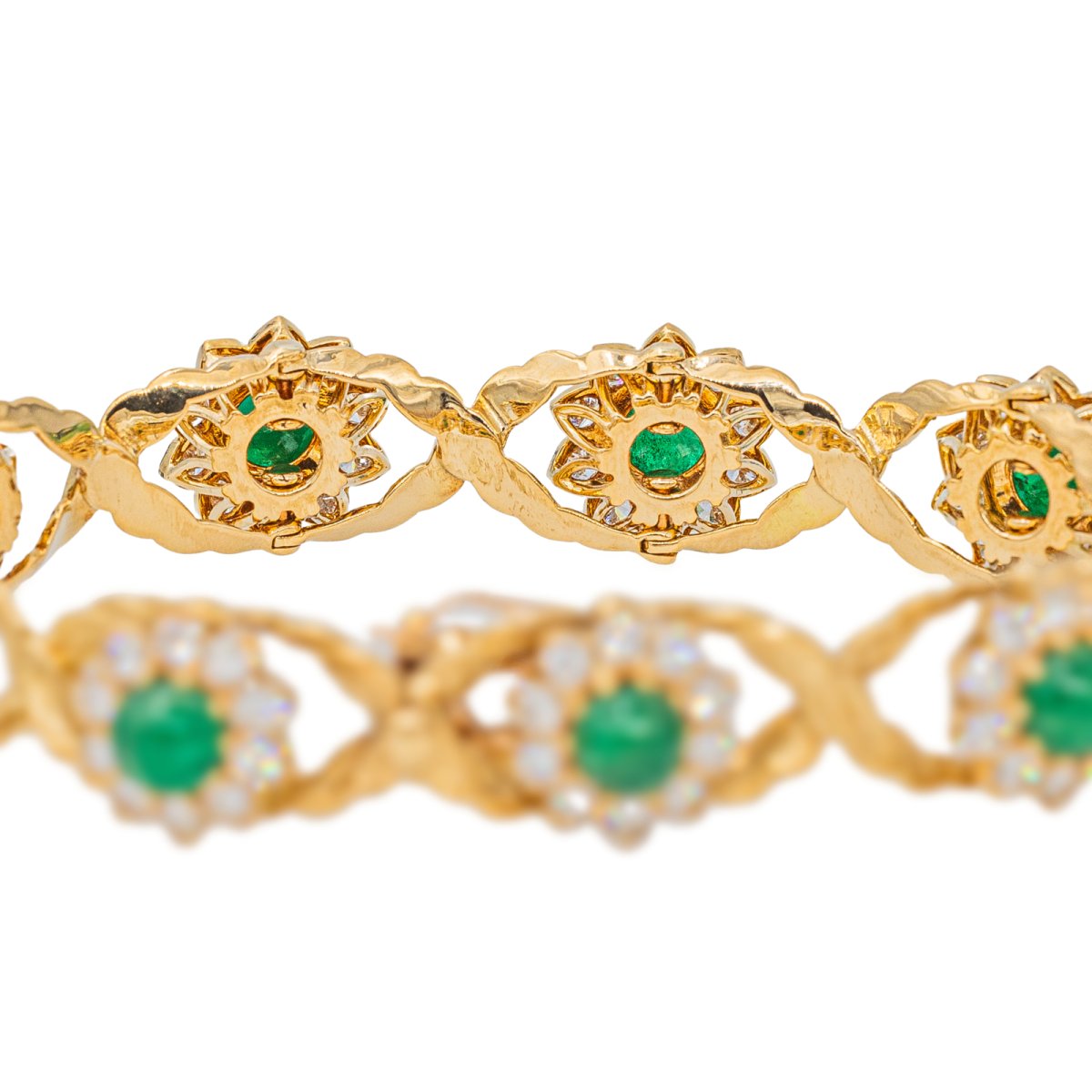 Bracelet en or jaune, émeraude et diamant - Castafiore