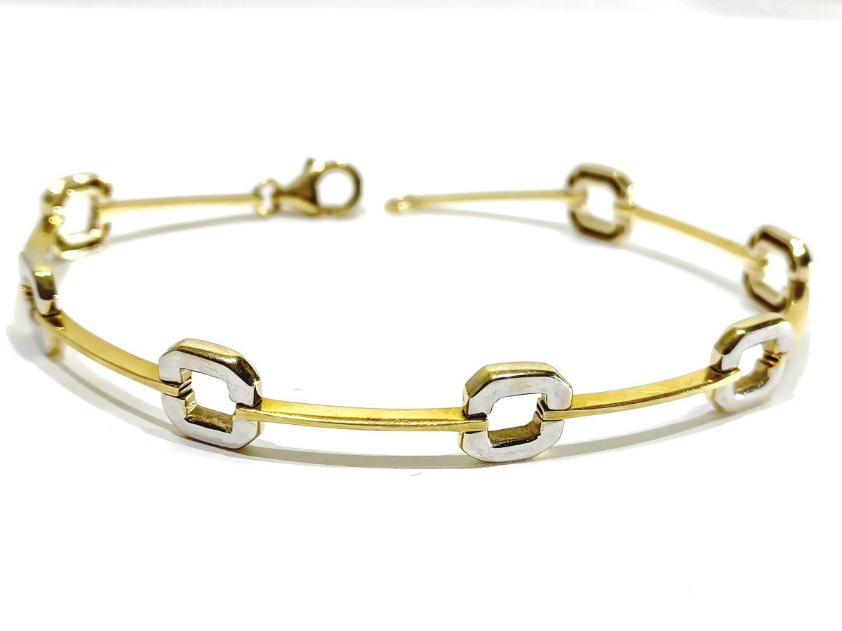 Bracelet En Or Jaune Et Blanc - Castafiore