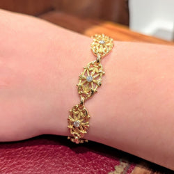 Bracelet en or jaune et diamants - Castafiore