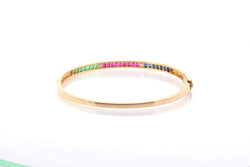 Bracelet en or jaune et diamants, saphirs, rubis, émeraudes - Castafiore