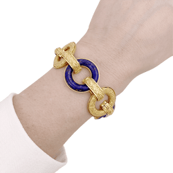 Bracelet en or jaune et lapis lazuli - Castafiore