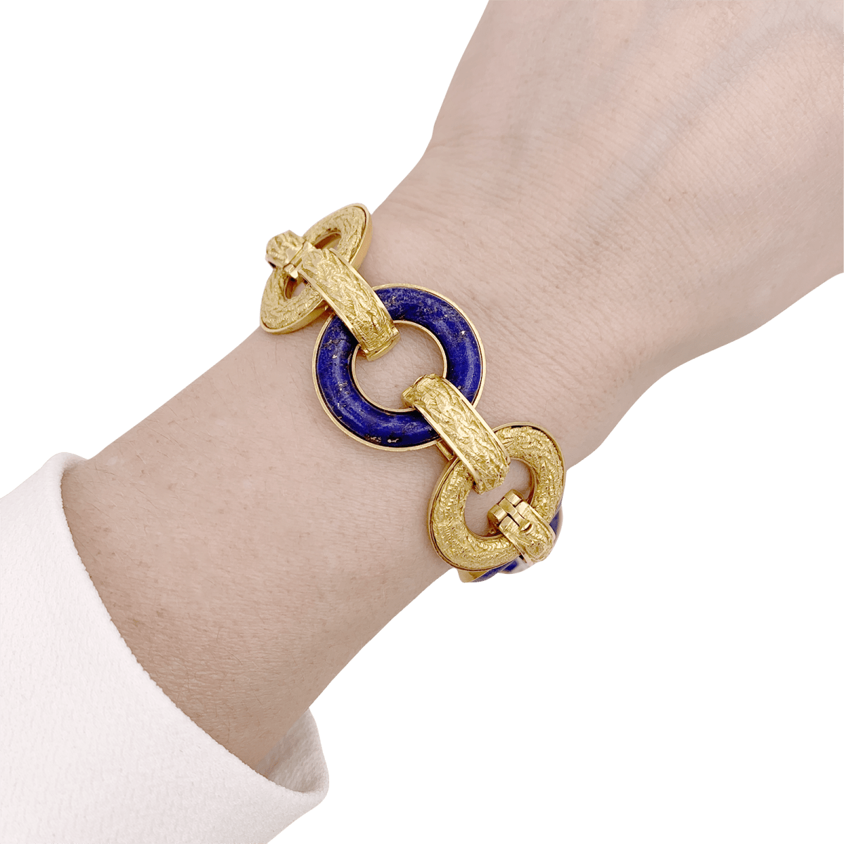 Bracelet en or jaune et lapis lazuli - Castafiore