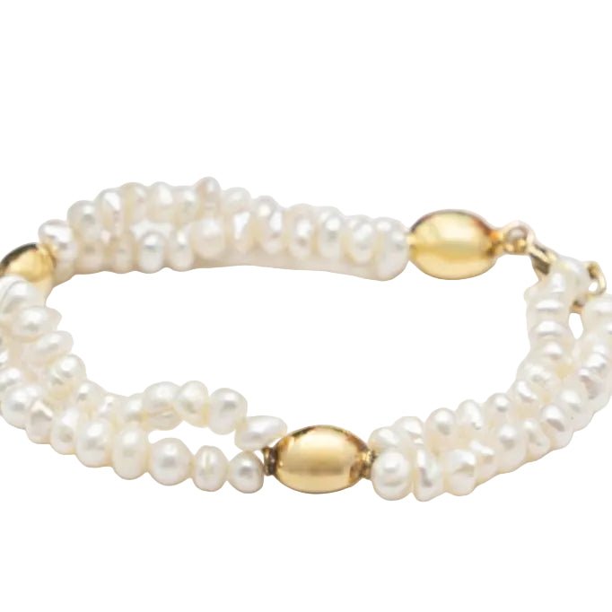 Bracelet en or jaune et perles - Castafiore