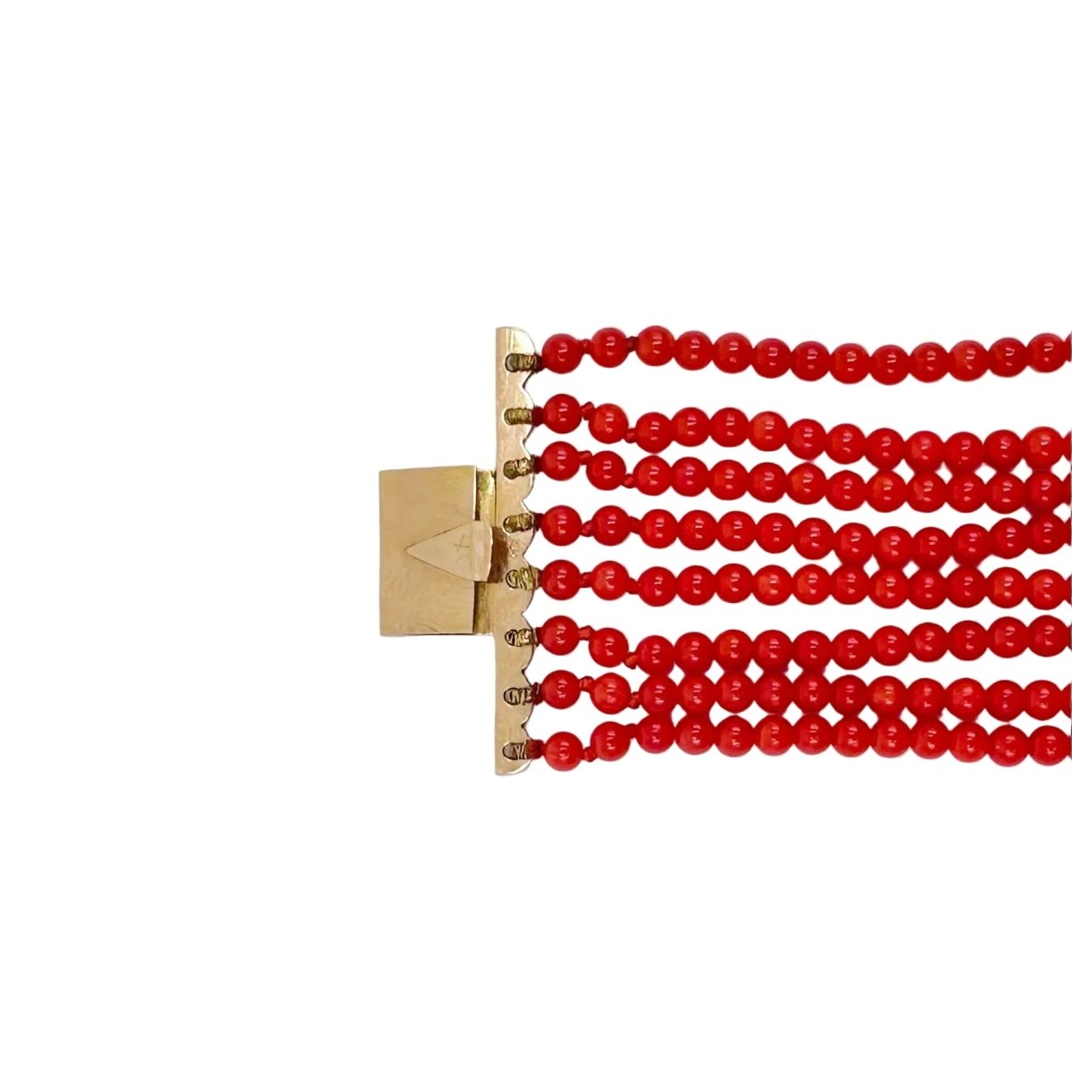 Bracelet en or jaune et perles de corail - Castafiore
