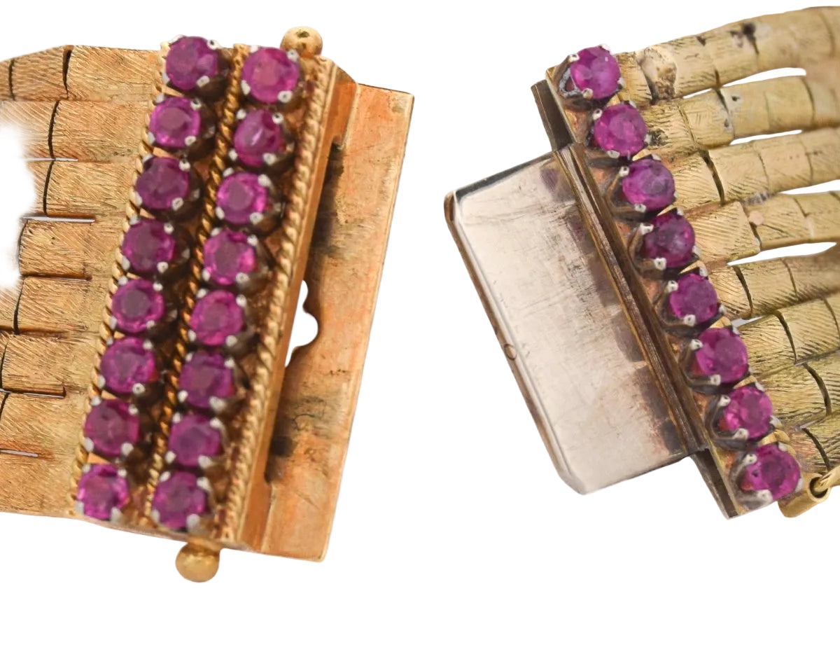 Bracelet at yellow gold and rubies - Castafiore
