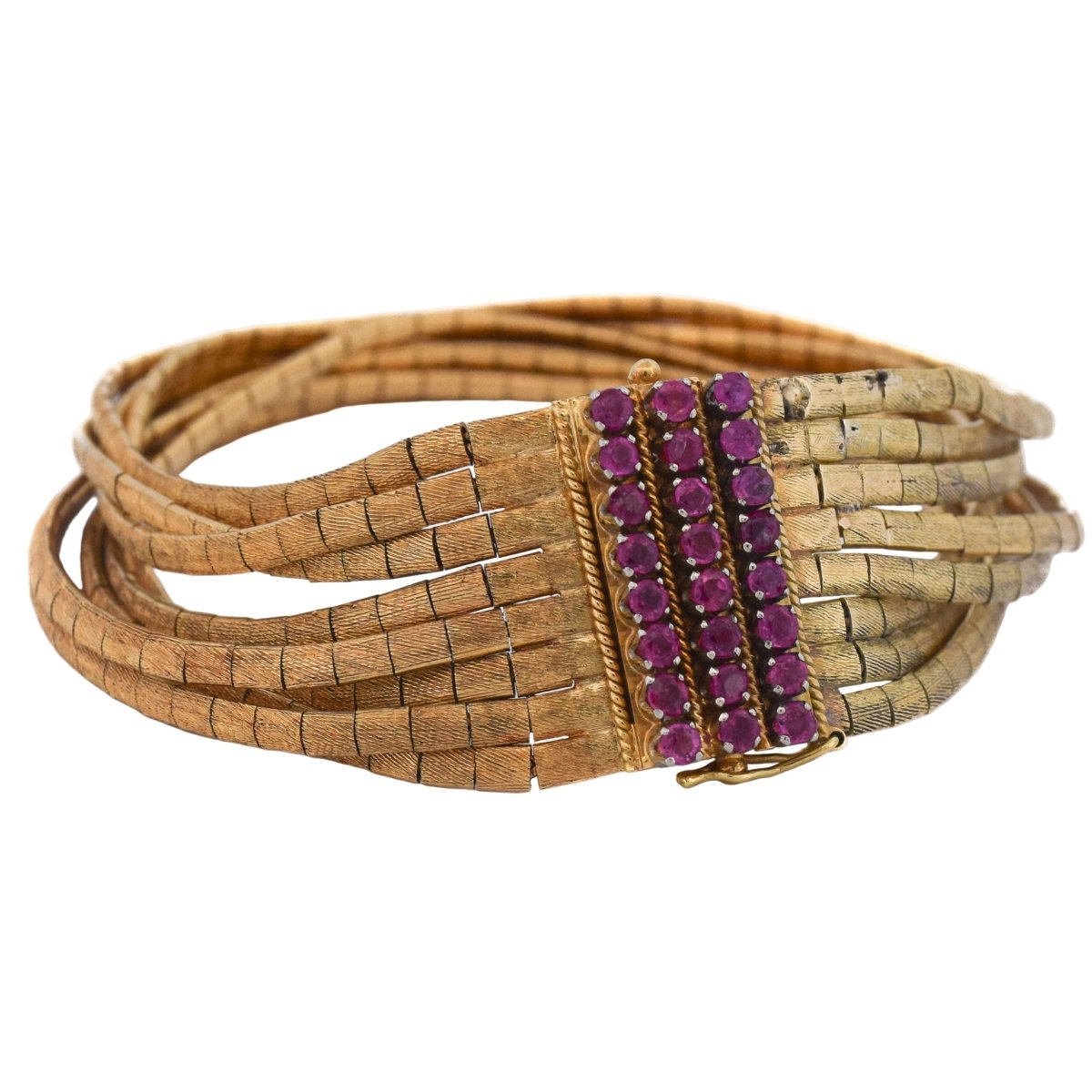 Bracelet at yellow gold and rubies - Castafiore