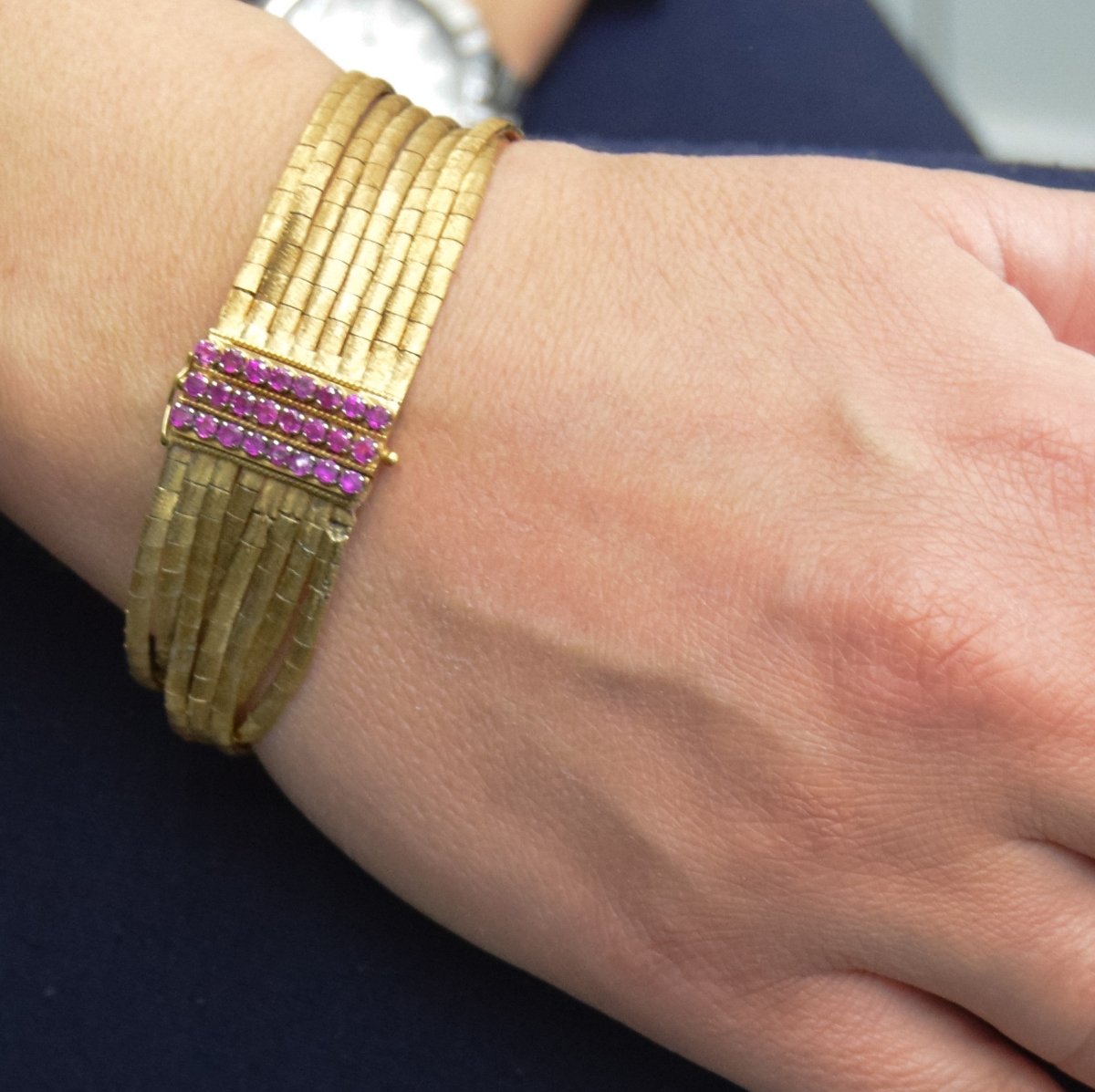 Bracelet at yellow gold and rubies - Castafiore