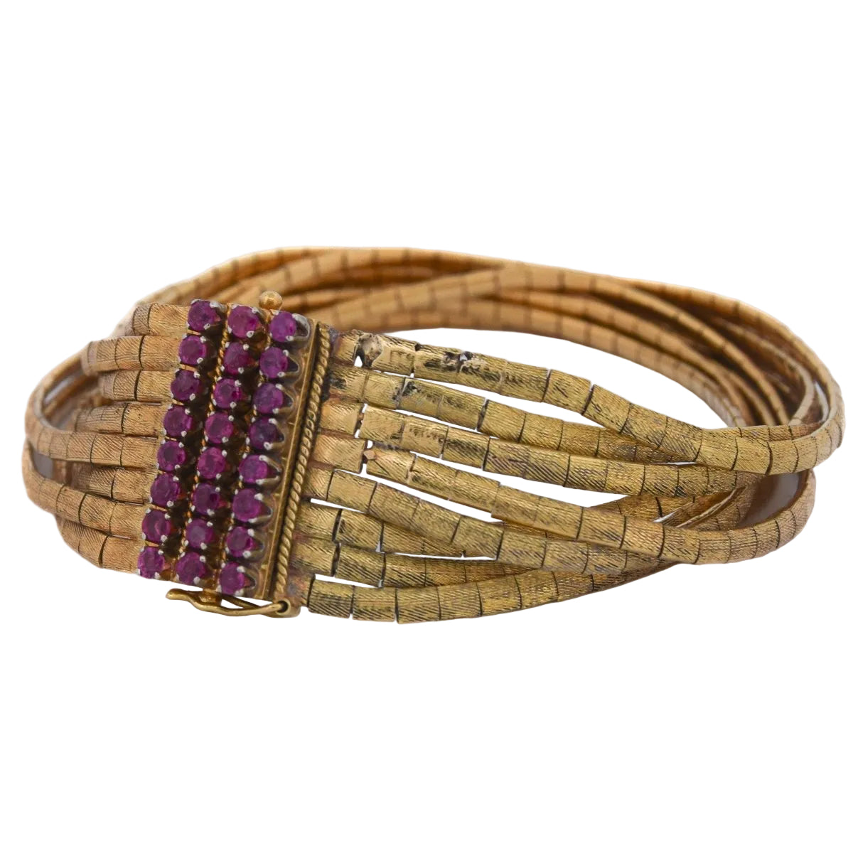Bracelet at yellow gold and rubies - Castafiore
