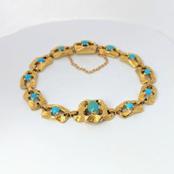 Bracelet en or jaune et turquoises - Castafiore