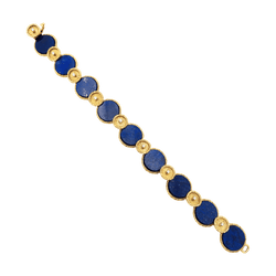 Bracelet en or jaune, lapis-lazuli et diamants - Castafiore