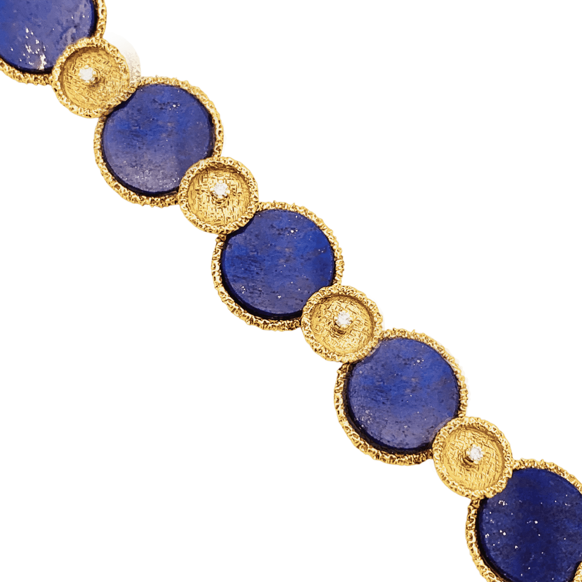 Bracelet en or jaune, lapis-lazuli et diamants - Castafiore