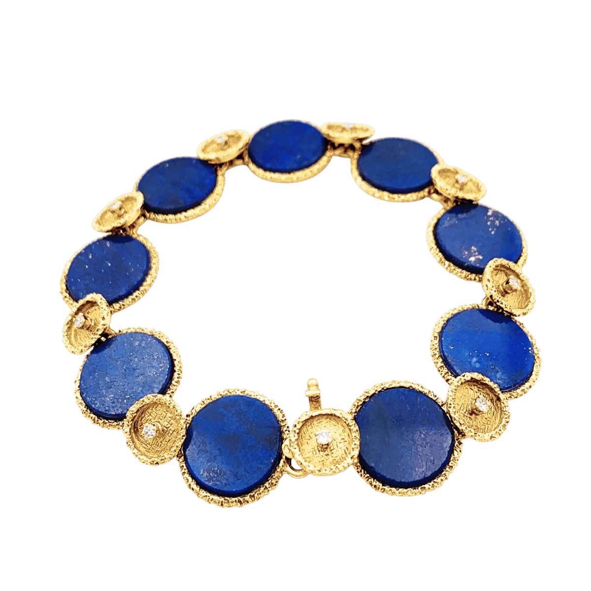 Bracelet en or jaune, lapis-lazuli et diamants - Castafiore