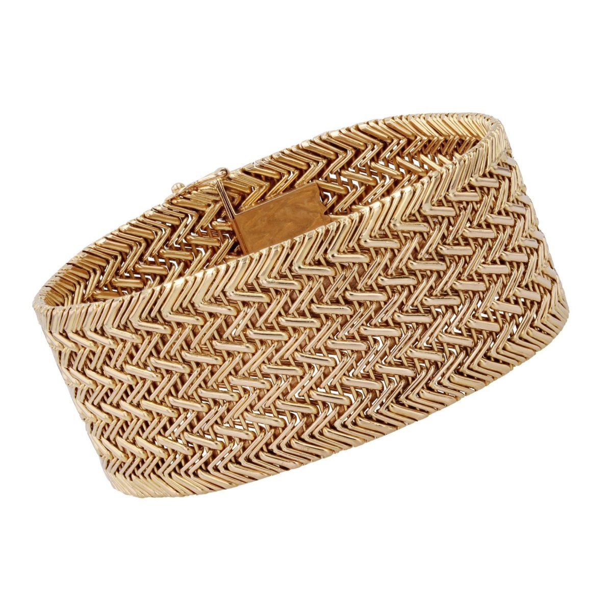 Bracelet en or jaune maille sergée - Castafiore