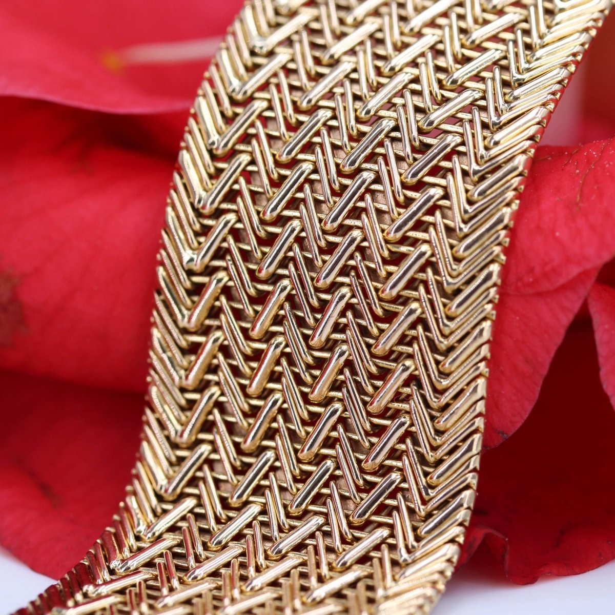 Bracelet en or jaune maille sergée - Castafiore