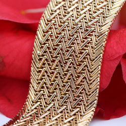Bracelet en or jaune maille sergée - Castafiore