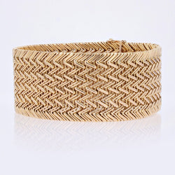 Bracelet en or jaune maille sergée - Castafiore