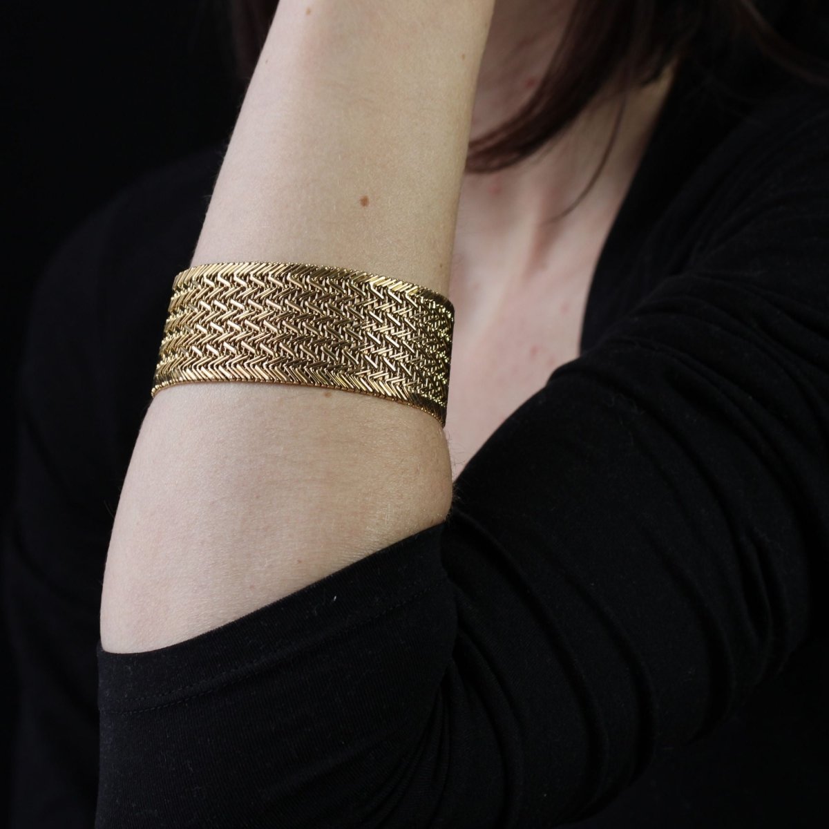 Bracelet en or jaune maille sergée - Castafiore