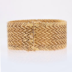 Bracelet en or jaune maille sergée - Castafiore