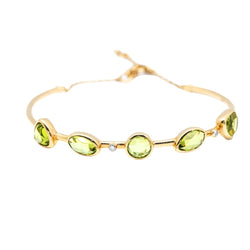 Bracelet en or jaune, péridot et diamants - Castafiore