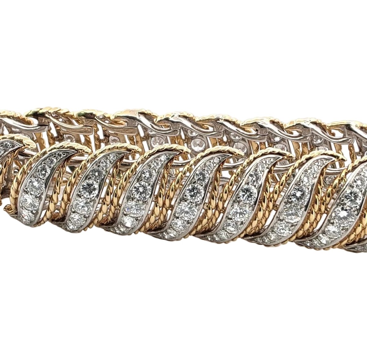 Bracelet en or jaune, platine et diamants - Castafiore