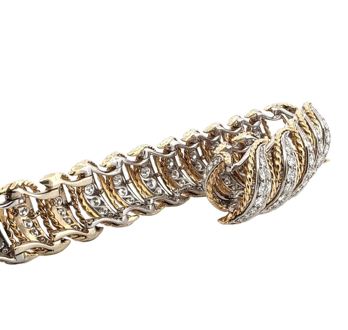 Bracelet en or jaune, platine et diamants - Castafiore