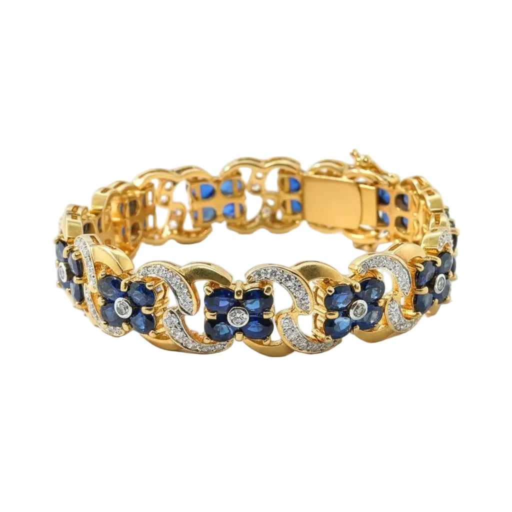 Bracelet en or jaune, saphirs et Diamants - Castafiore