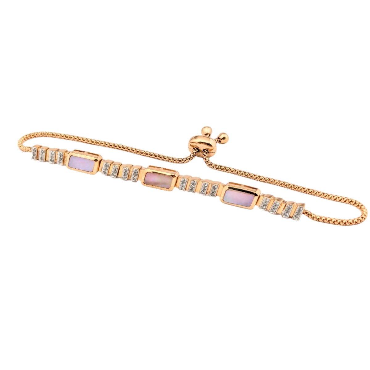 Bracelet en or rose, nacre et diamants - Castafiore