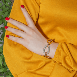 Bracelet en or rose, or blanc et diamants - Castafiore