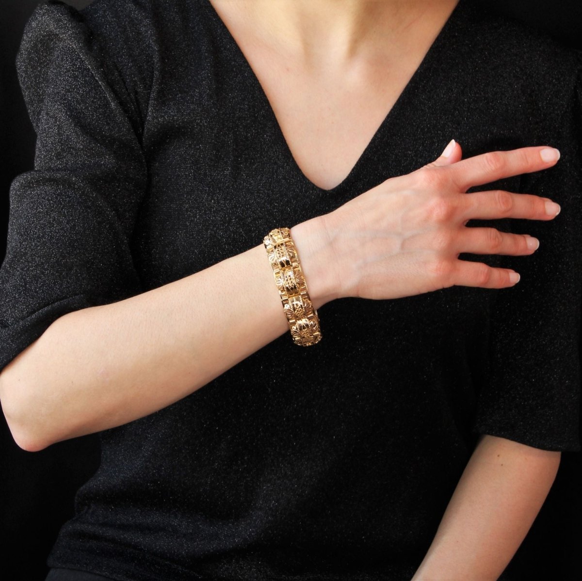 Bracelet en or vintage ajouré - Castafiore