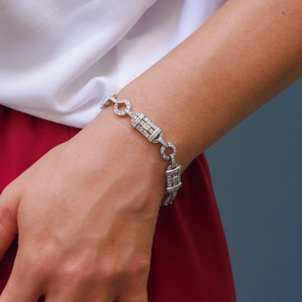 Bracelet en platine et diamants - Castafiore