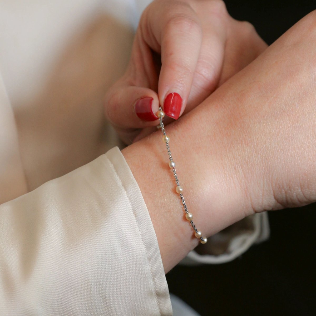 Bracelet en platine et perles fines - Castafiore