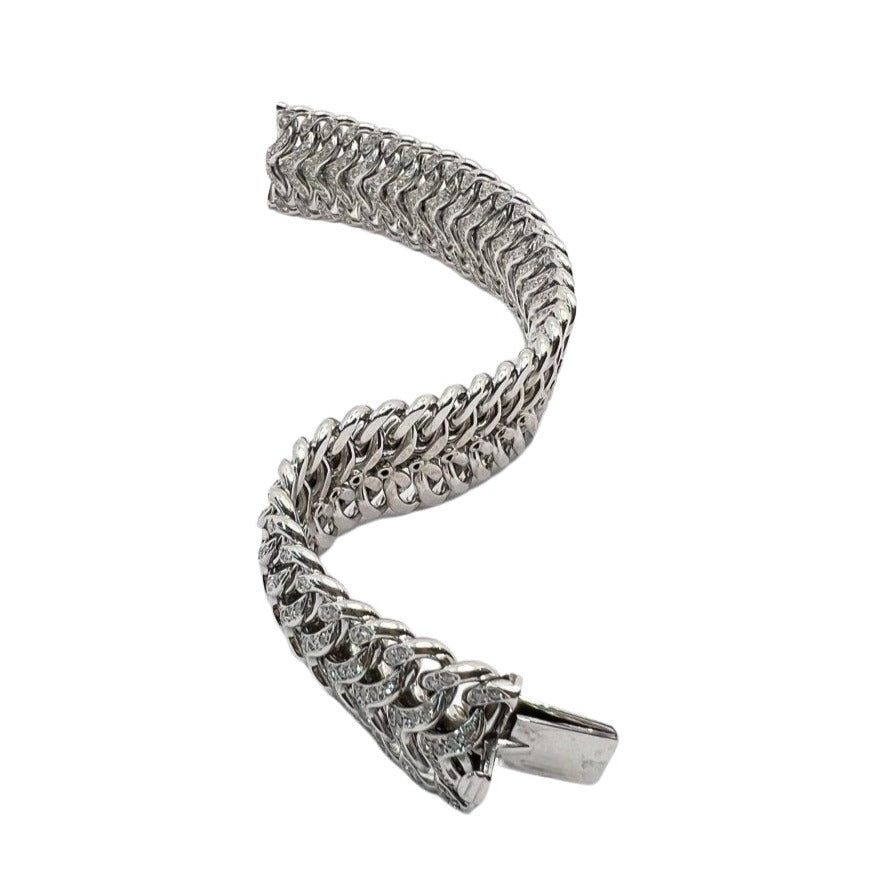 Bracelet en platine serti de diamants naturels totalisant 8,00 ct. - Castafiore