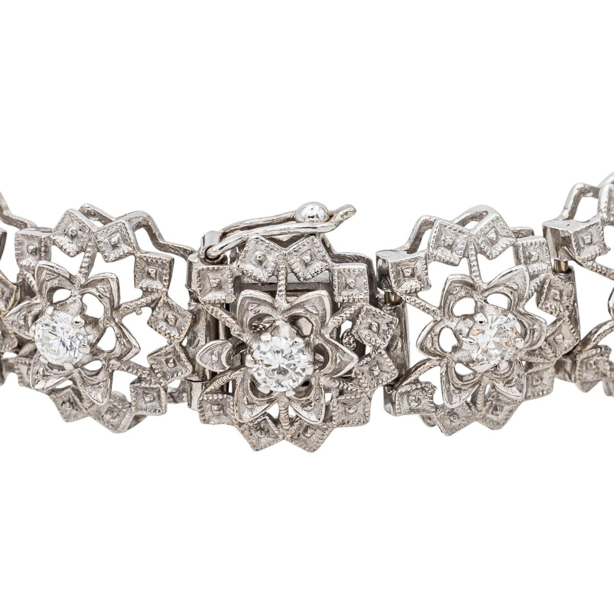 Bracelet Fleur en or blanc et diamants - Castafiore