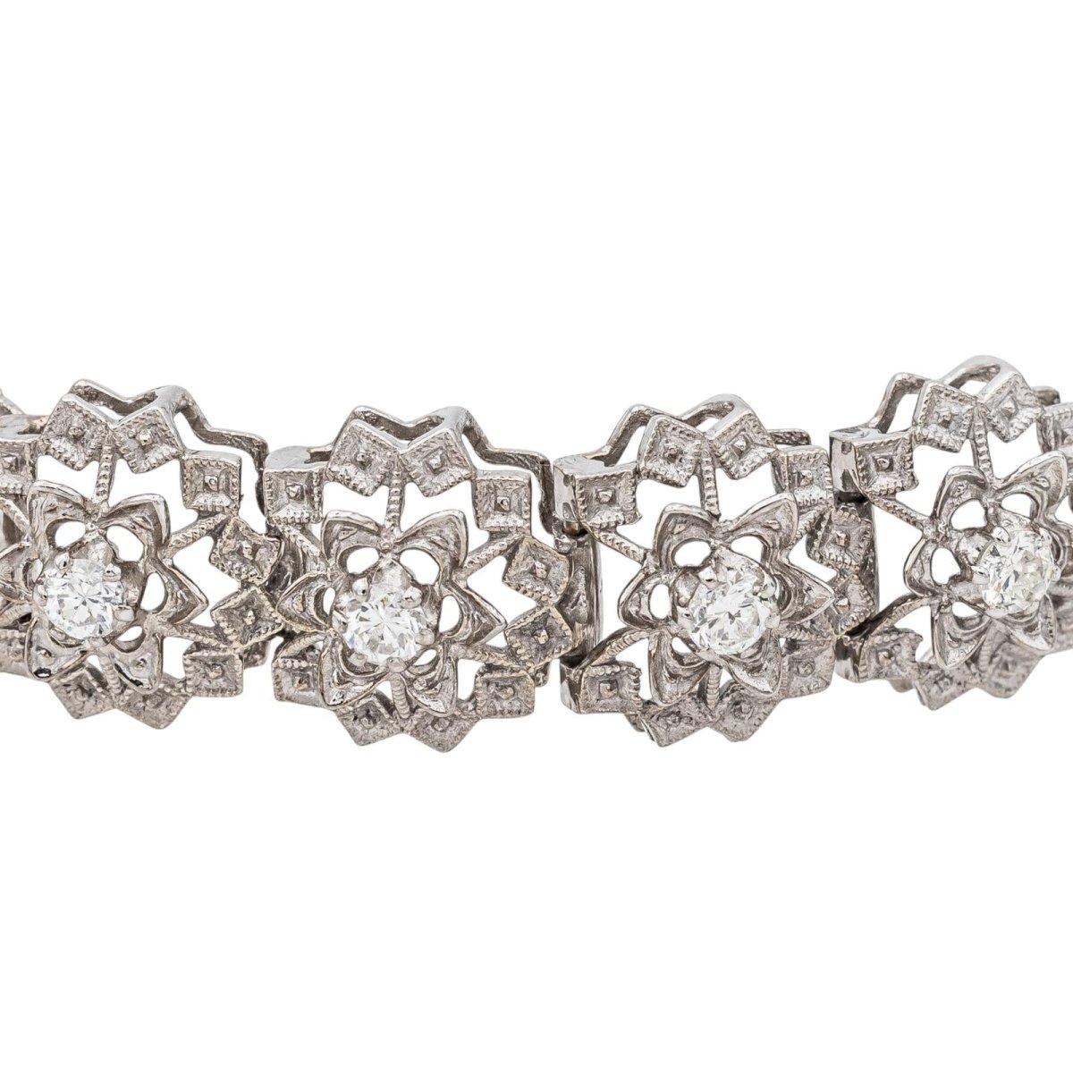 Bracelet Fleur en or blanc et diamants - Castafiore