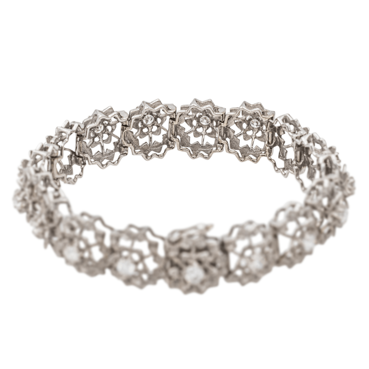 Bracelet Fleur en or blanc et diamants - Castafiore