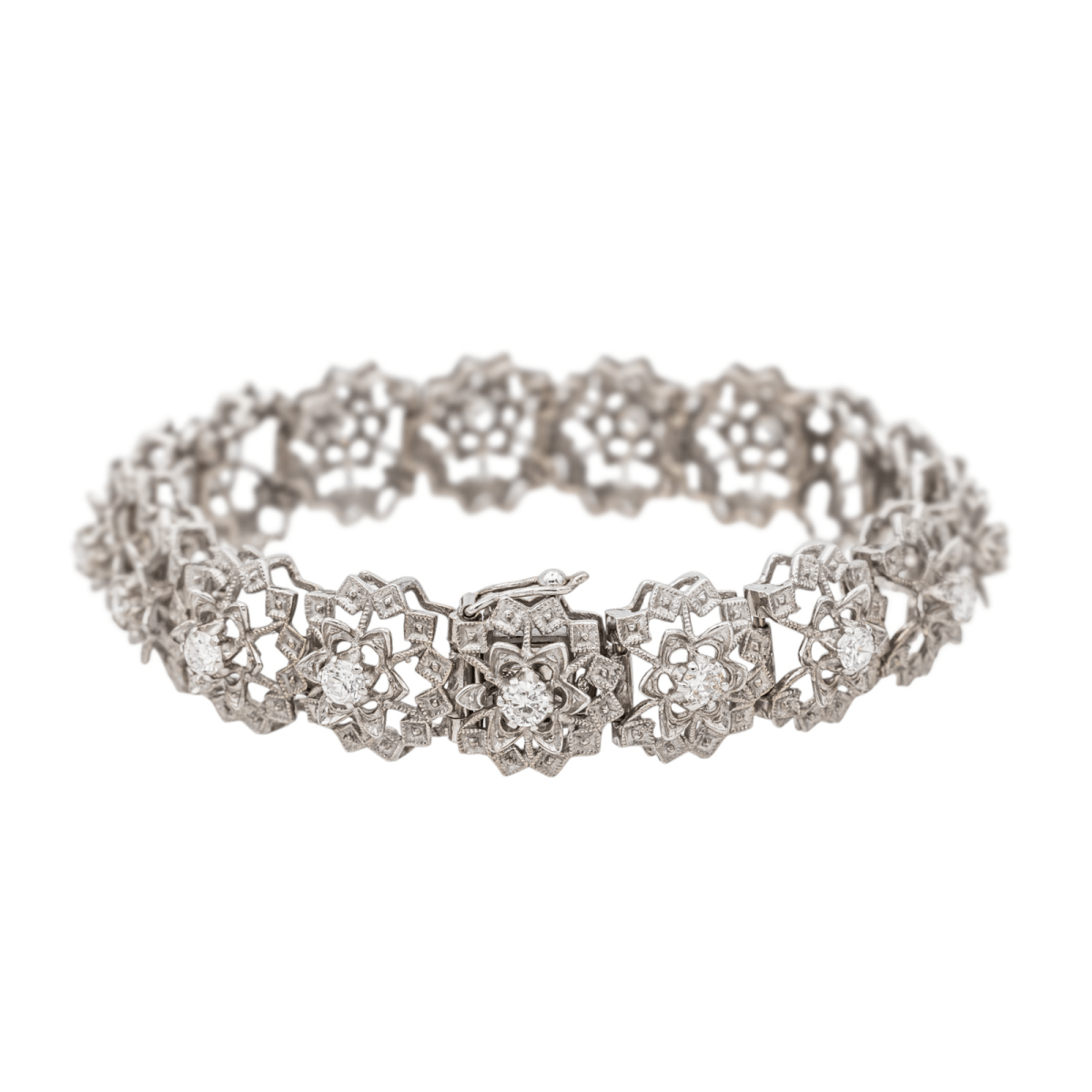 Bracelet Fleur en or blanc et diamants - Castafiore