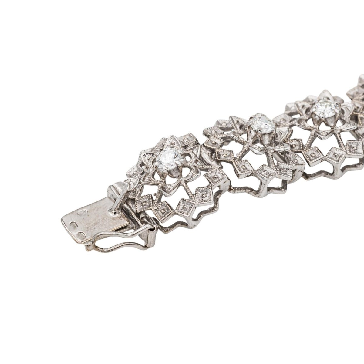 Bracelet Fleur en or blanc et diamants - Castafiore