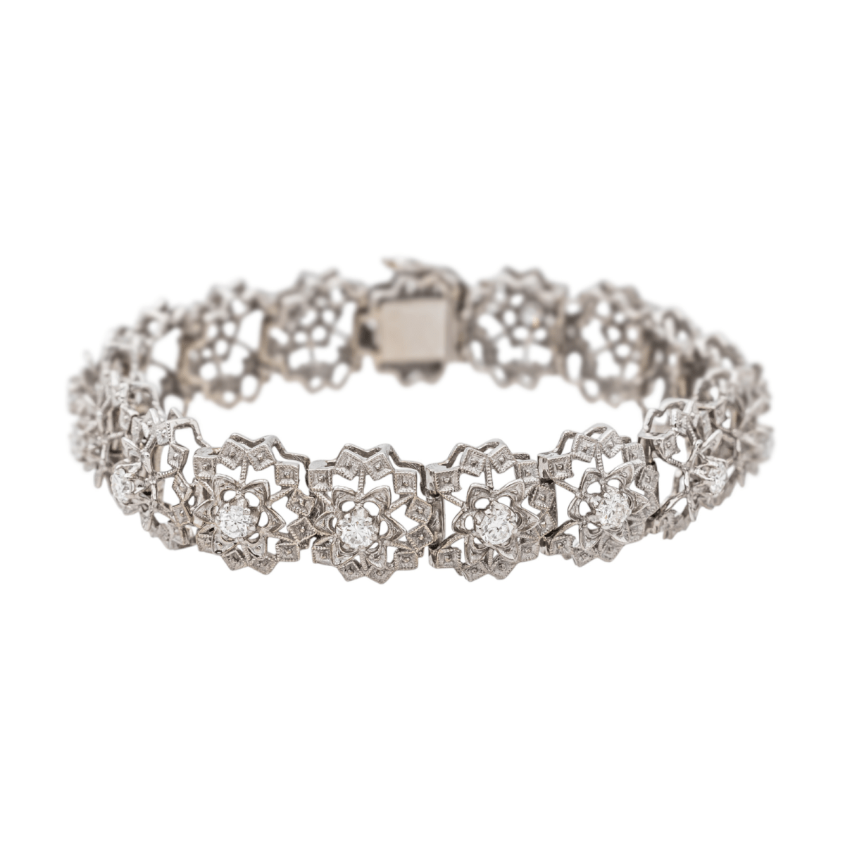 Bracelet Fleur en or blanc et diamants - Castafiore