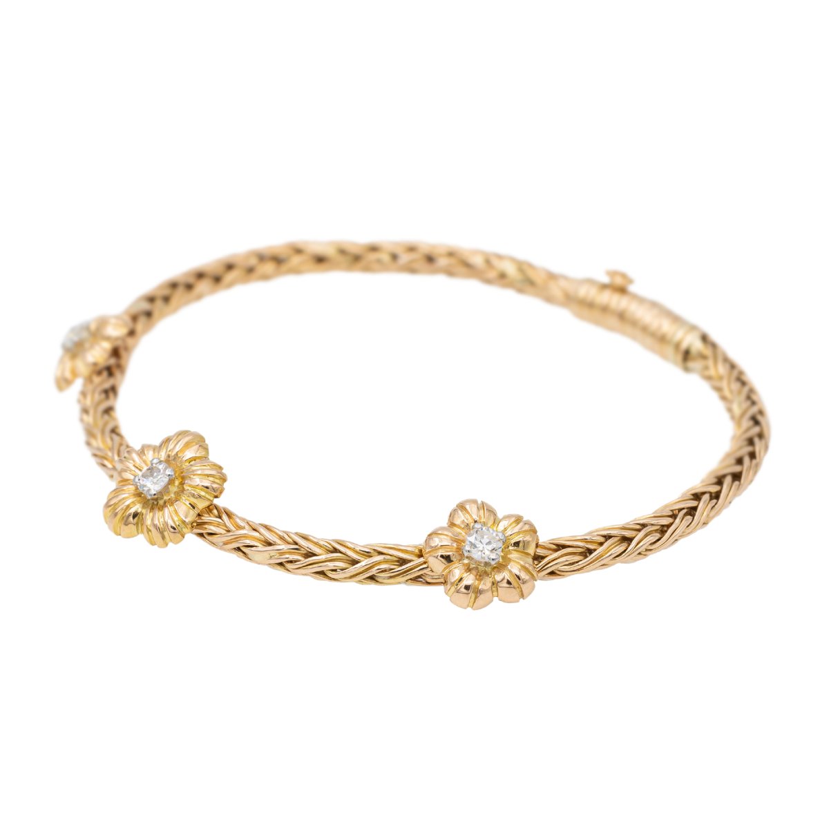 Bracelet Fleur Or jaune Diamant - Castafiore