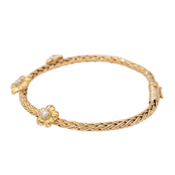 Bracelet Fleur Or jaune Diamant - Castafiore