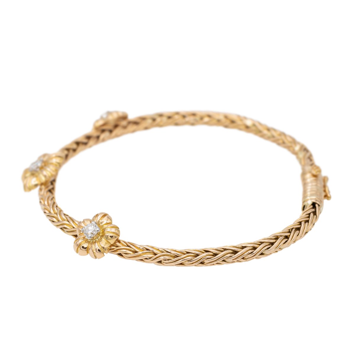 Bracelet Fleur Or jaune Diamant - Castafiore