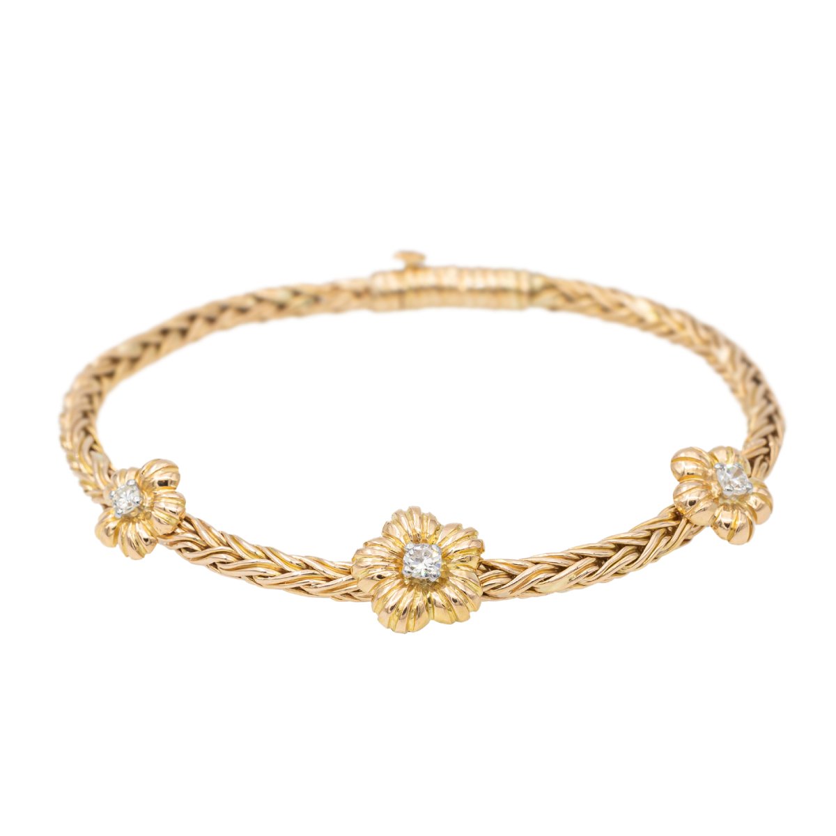 Bracelet Fleur Or jaune Diamant - Castafiore